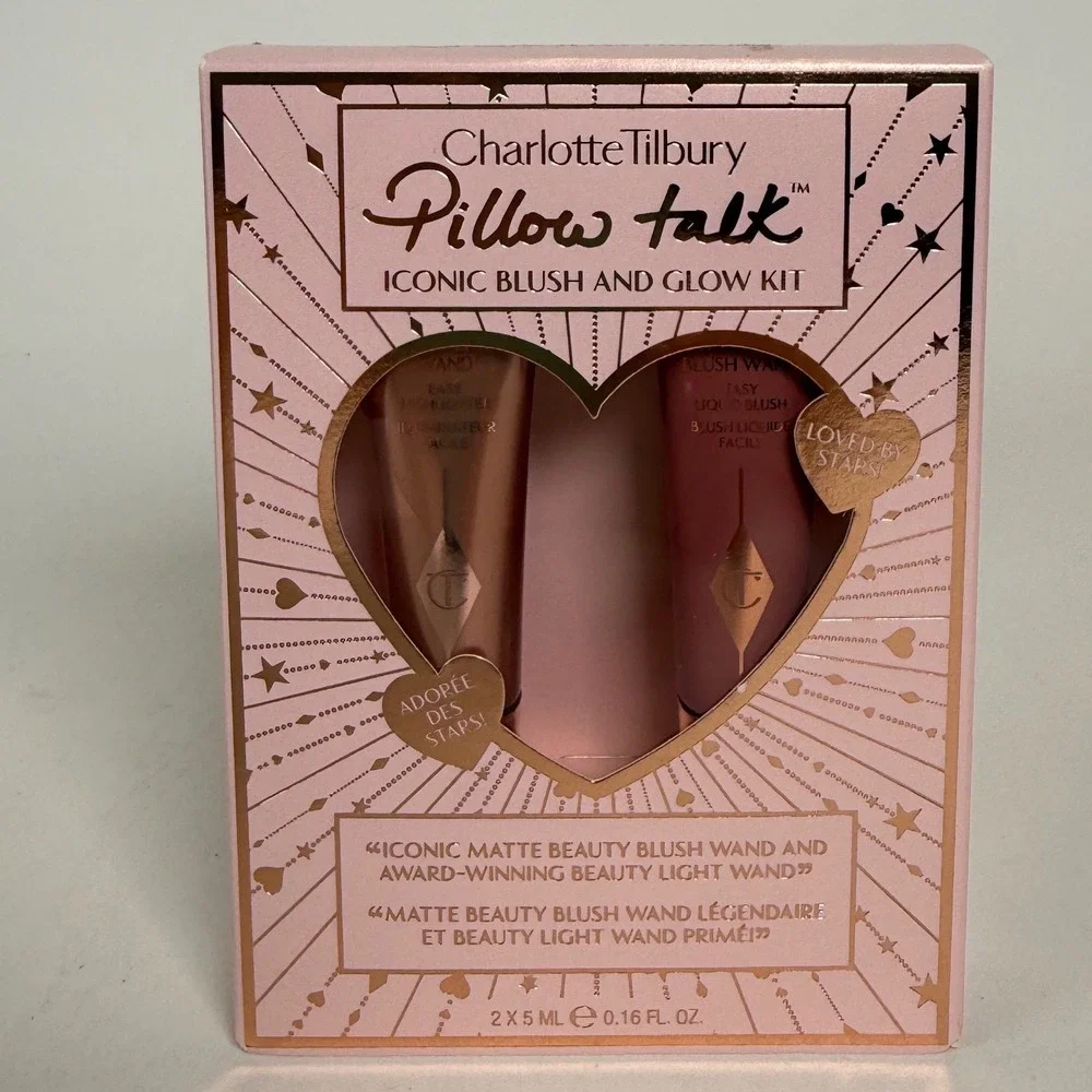 Charlotte‎ Tilbury Pillow Talk Iconic Blush Glow Kit Liquid Highlighter Mini New